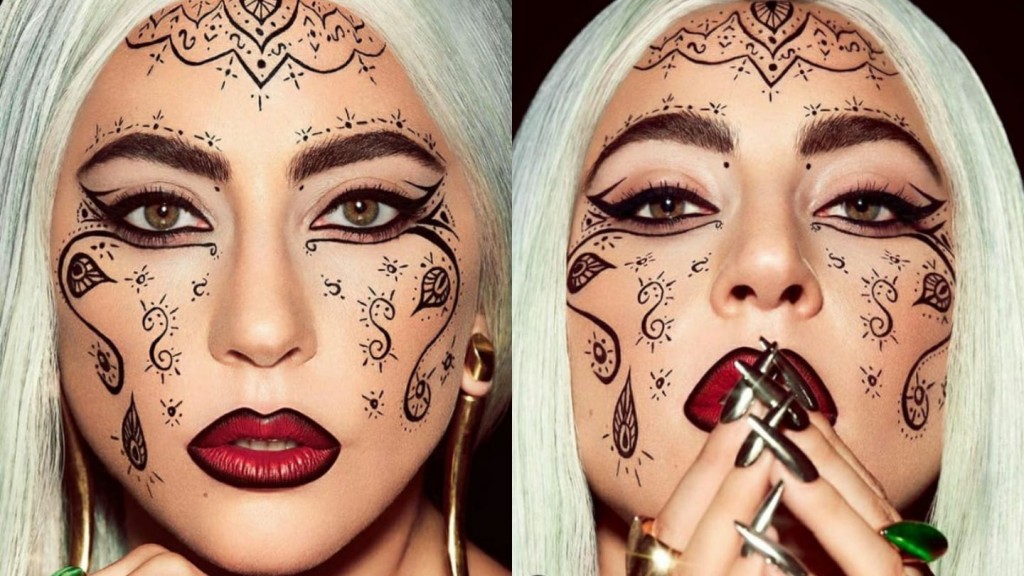 Lady Gaga vuelve a sorprender con la cara tatuada y maquillaje de inspiración punk