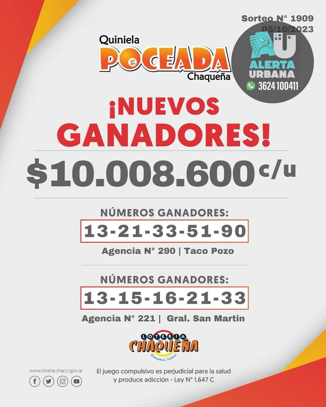 La Poceada Chaque a realiz su sorteo y hubo dos ganadores