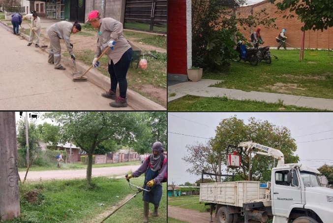 El municipio de Barranqueras continúa con los trabajos de mantenimiento urbano integral 