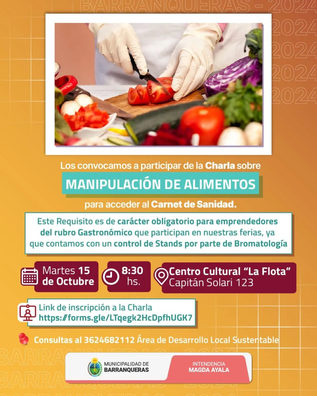 Municipalidad de Barranqueras: charla sobre manipulación de alimentos