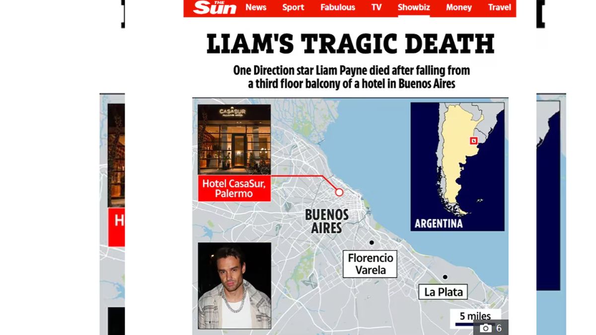 Liam Payne, Florencio Varela y las Malvinas: el curioso mapa de un medio británico que fue viral en redes