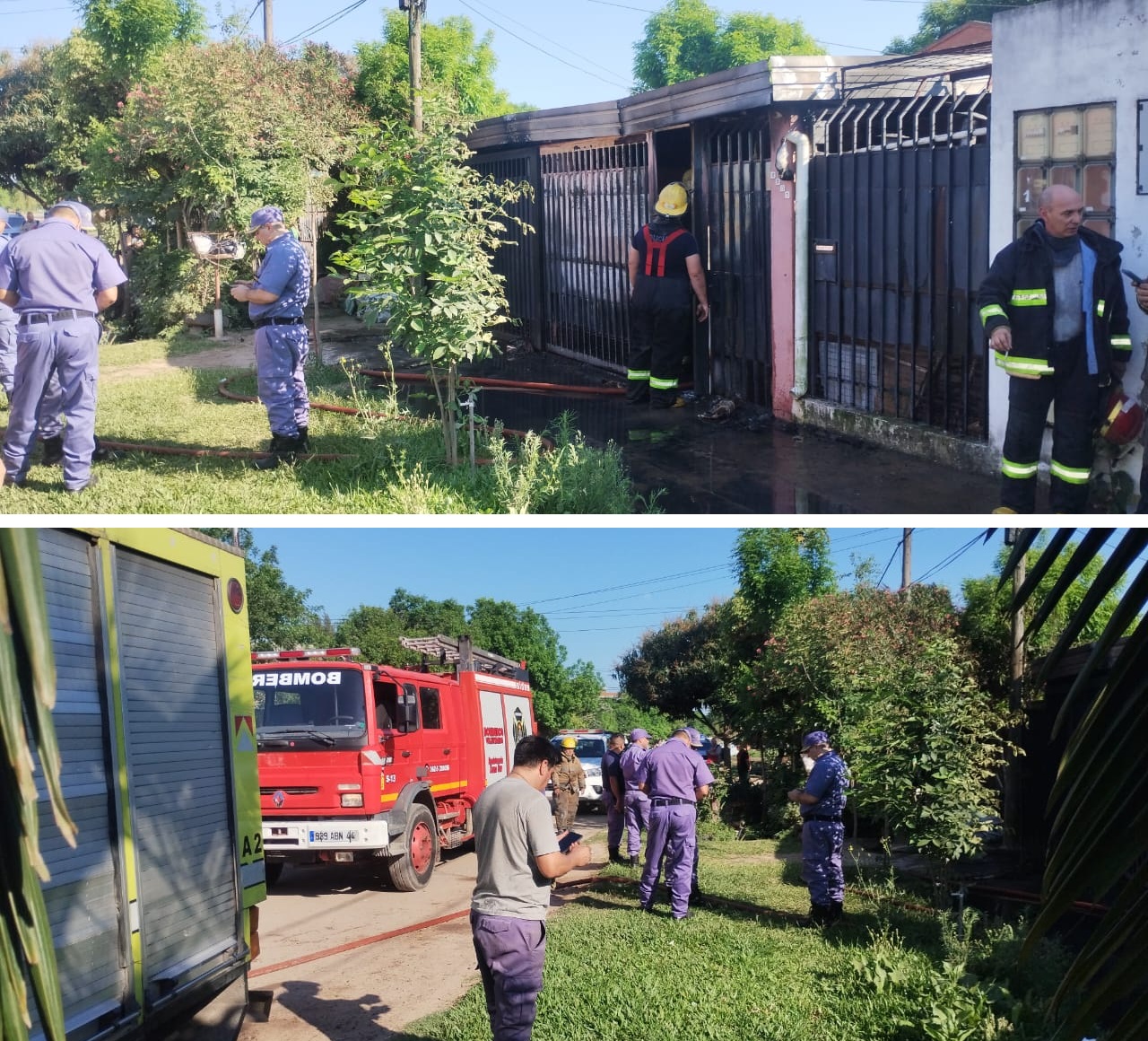 Trágico incendio en Villa Elisa: murió un hombre dentro de un auto estacionado en un garaje