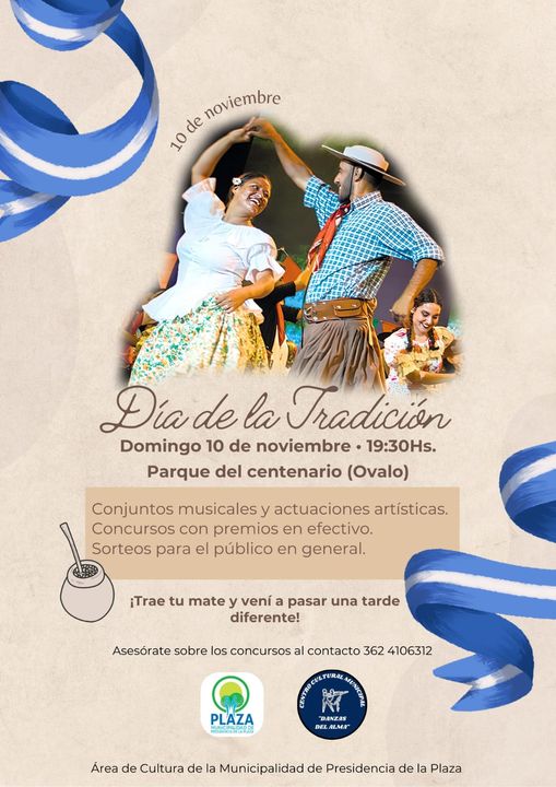 El municipio de Presidencia de la Plaza invita a festejar el Día de la Tradición