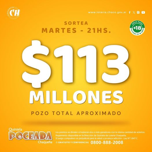 Más que tentador premio de la Poceada para este martes 29