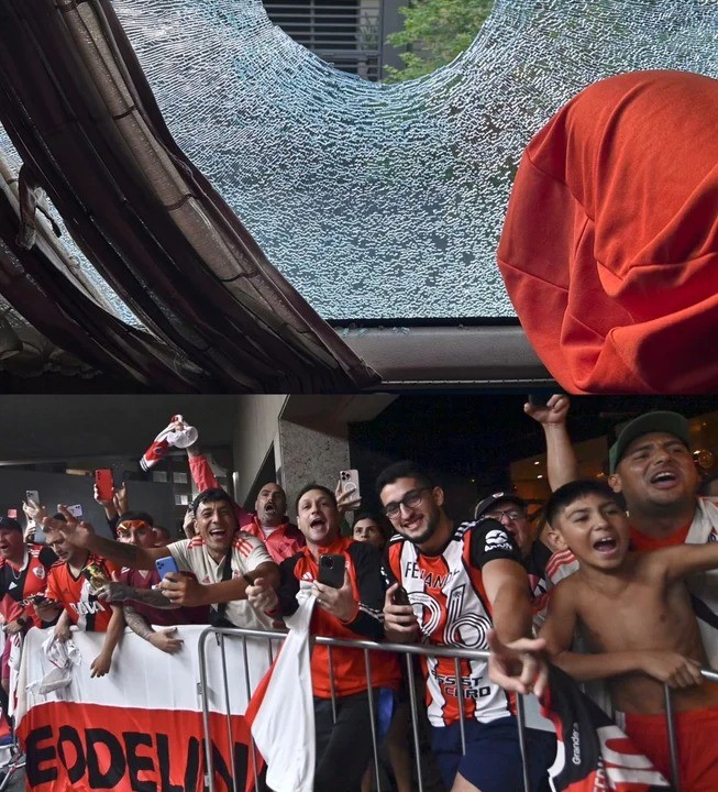   Partido caliente: hinchas de River atacaron un micro donde viajaban simpatizantes de Atlético Mineiro