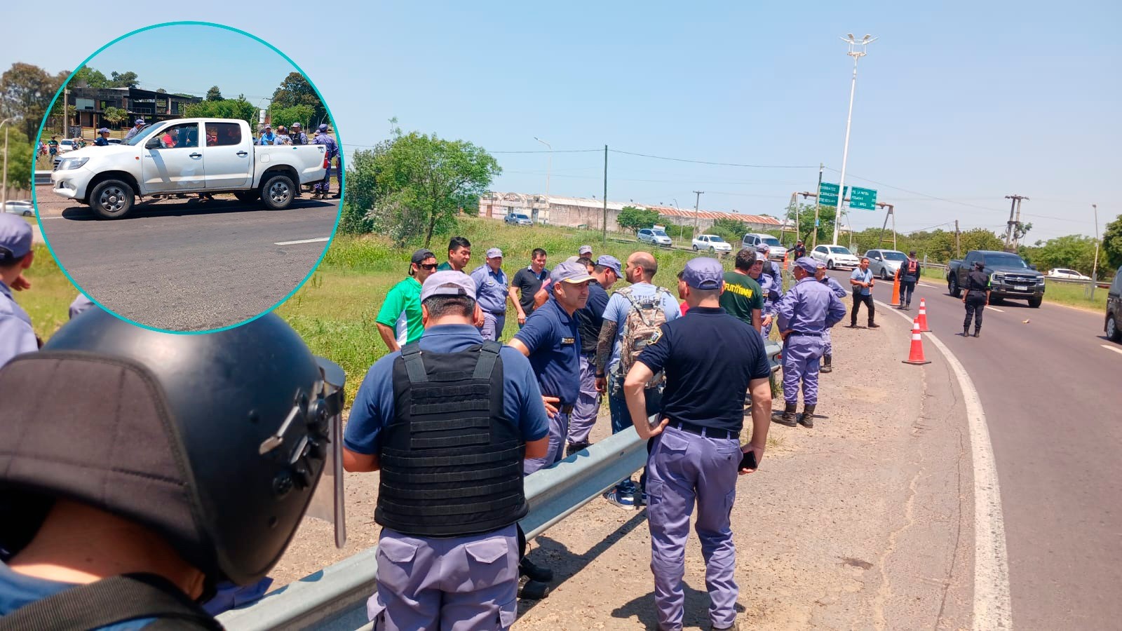  Intervención policial ante camioneros que amedrentaban en la autovía