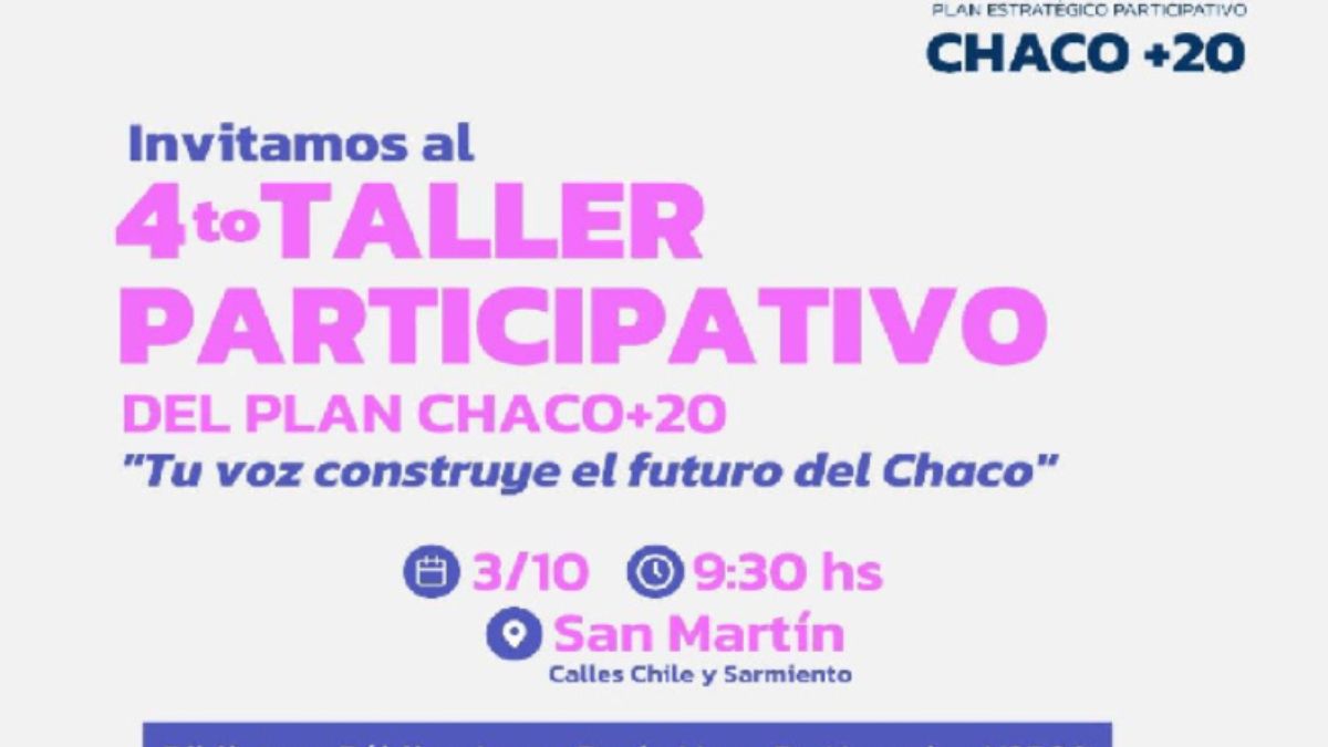Convocan a talleres del Plan Estratégico Participativo Chaco+20