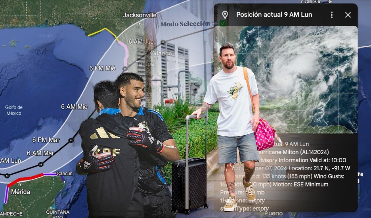  Selección: llegó a Messi pero la amenaza es la tormenta Milton