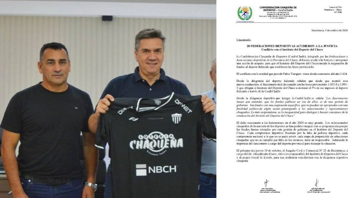 ConFeChade interpuso una acción de amparo para que el Instituto del Deporte Chaqueño cumpla la asignación de fondos