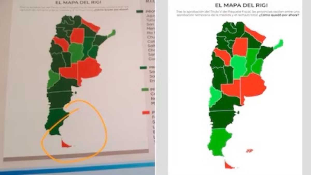 Polémica por la difusión de un mapa de Argentina sin las Islas Malvinas durante un acto oficial en la Casa Rosada