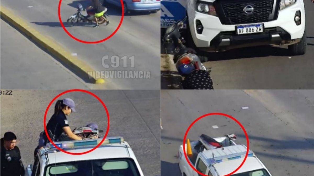 Capturan a sospechoso arrastrando moto robada en plena Avenida Alvear