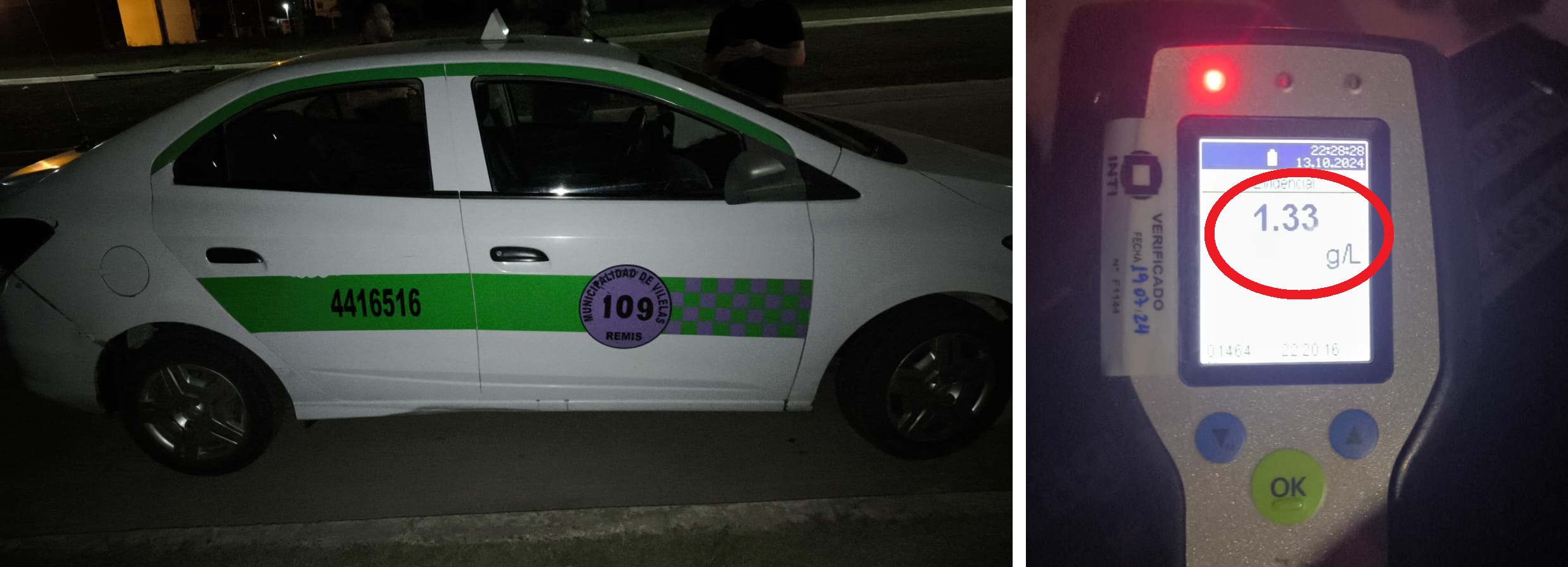 Remisero dio positivo en la alcoholemia y le secuestraron el auto