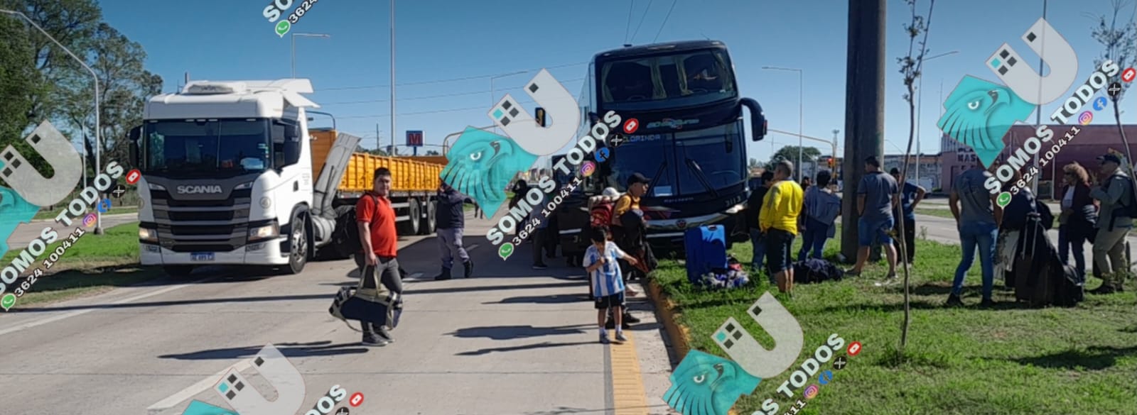 Resistencia: Camión colisiona contra un ómnibus de larga distancia 