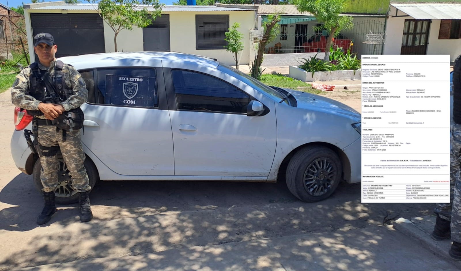  Encuentran en plena calle y con las llaves puestas un auto robado ayer