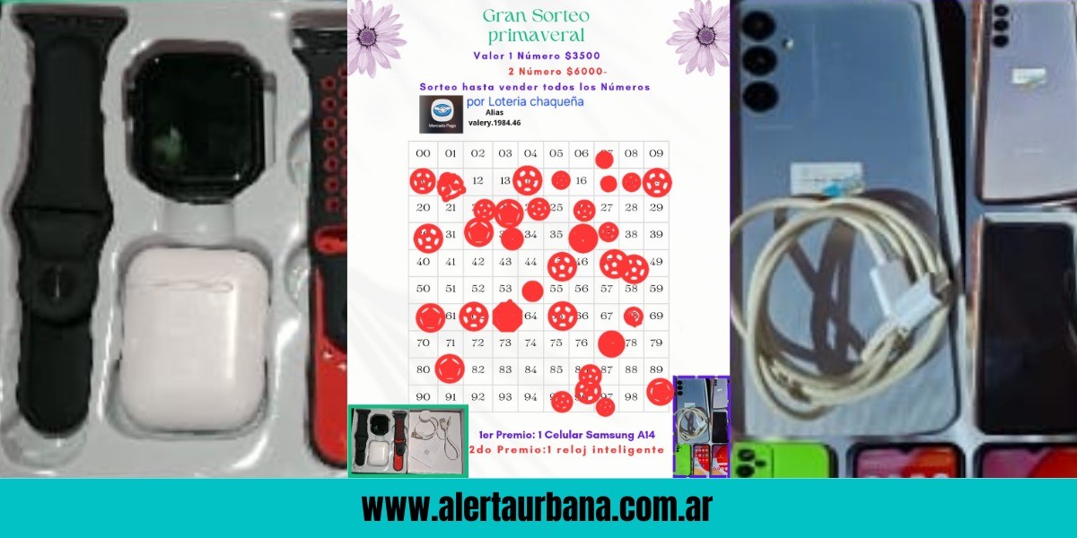 Rifa solidaria: sortean un celular y un reloj inteligente