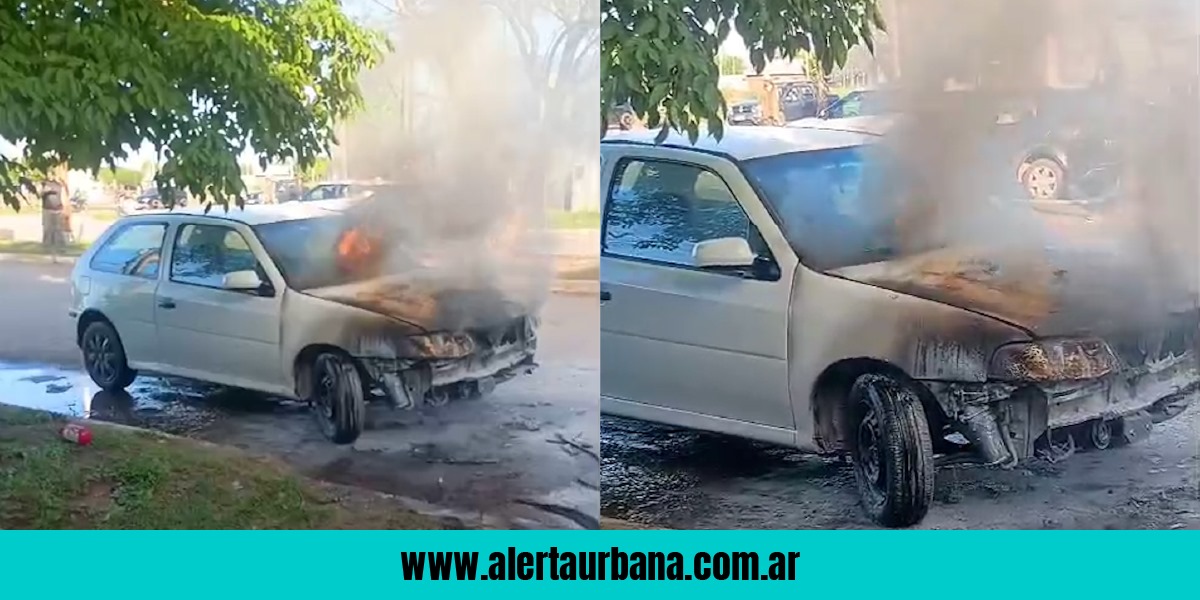 Zona Sur caliente: Se incendió un auto en San Martín al 2.300