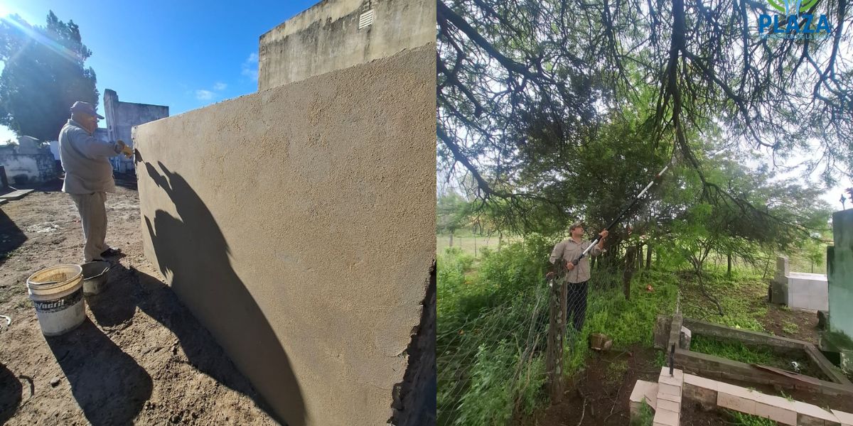 Día de la Madre: la Municipalidad de Plaza embellece el Cementerio del Oeste para las visitas