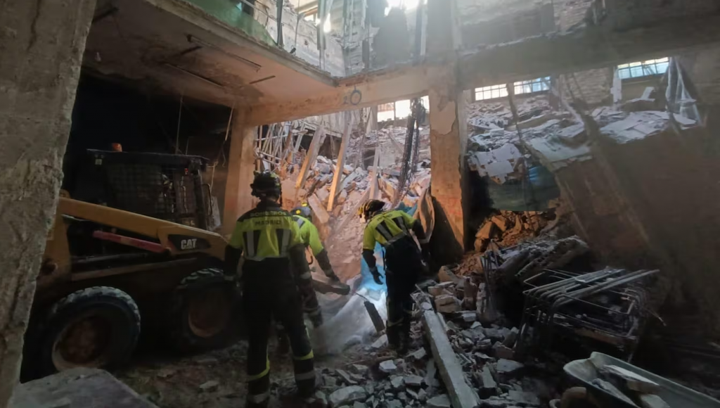 Murieron las cuatro personas que estaban atrapadas en el derrumbe de un edificio en obra del centro de Madrid
