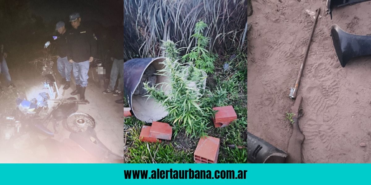 Armas, motos y droga: un allanamiento por robo en Las Flores destapó un arsenal de delitos