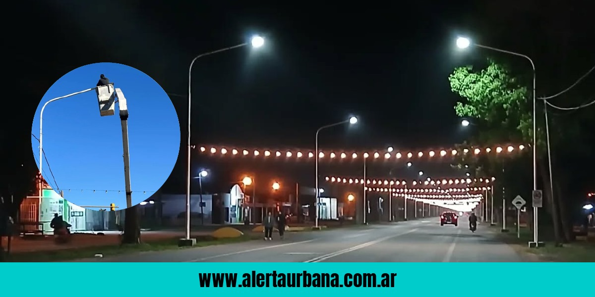 El municipio lo hizo: Corzuela luce su histórica avenida 25 de Mayo completamente iluminada