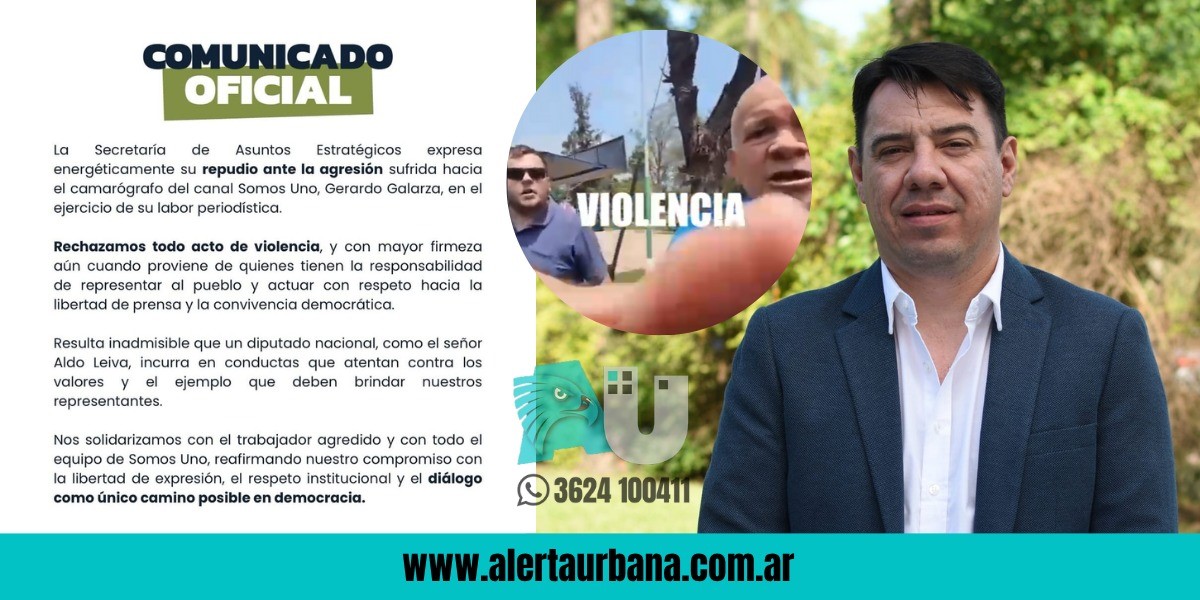 Enérgico repudio del Gobierno a la agresión del diputado Leiva contra un camarógrafo
