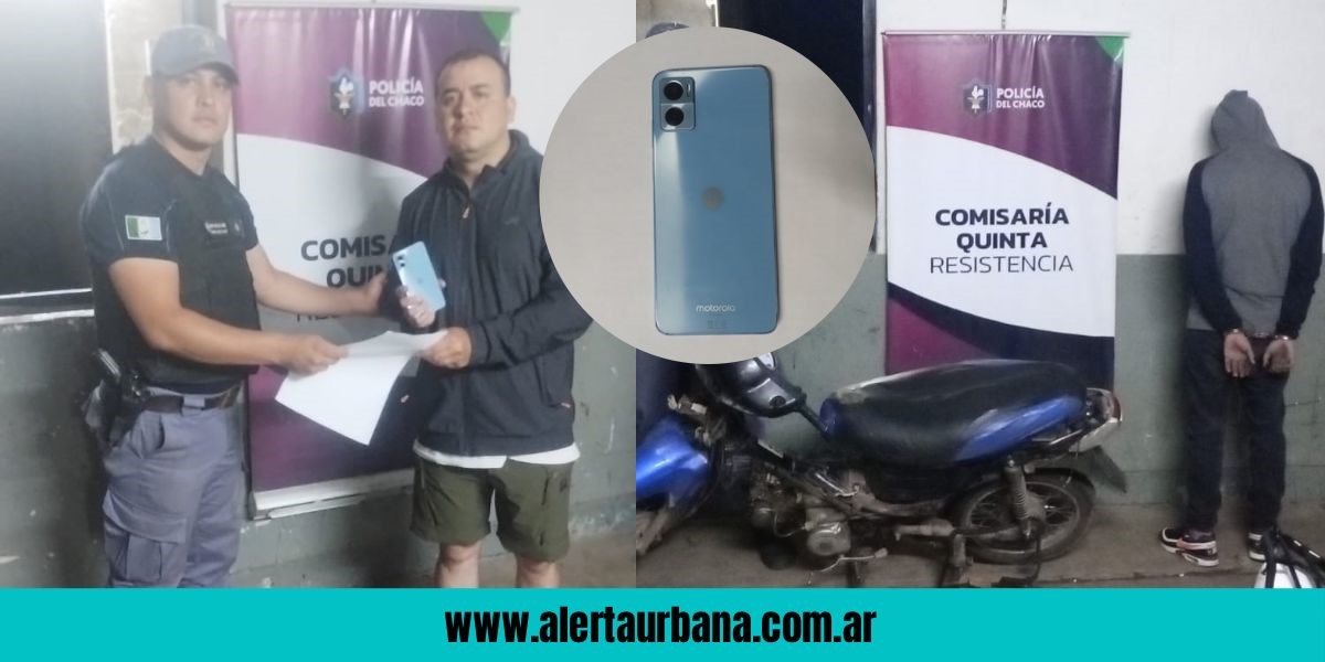 Ladrón de celulares atrapado tras cortarse la cadena de su moto