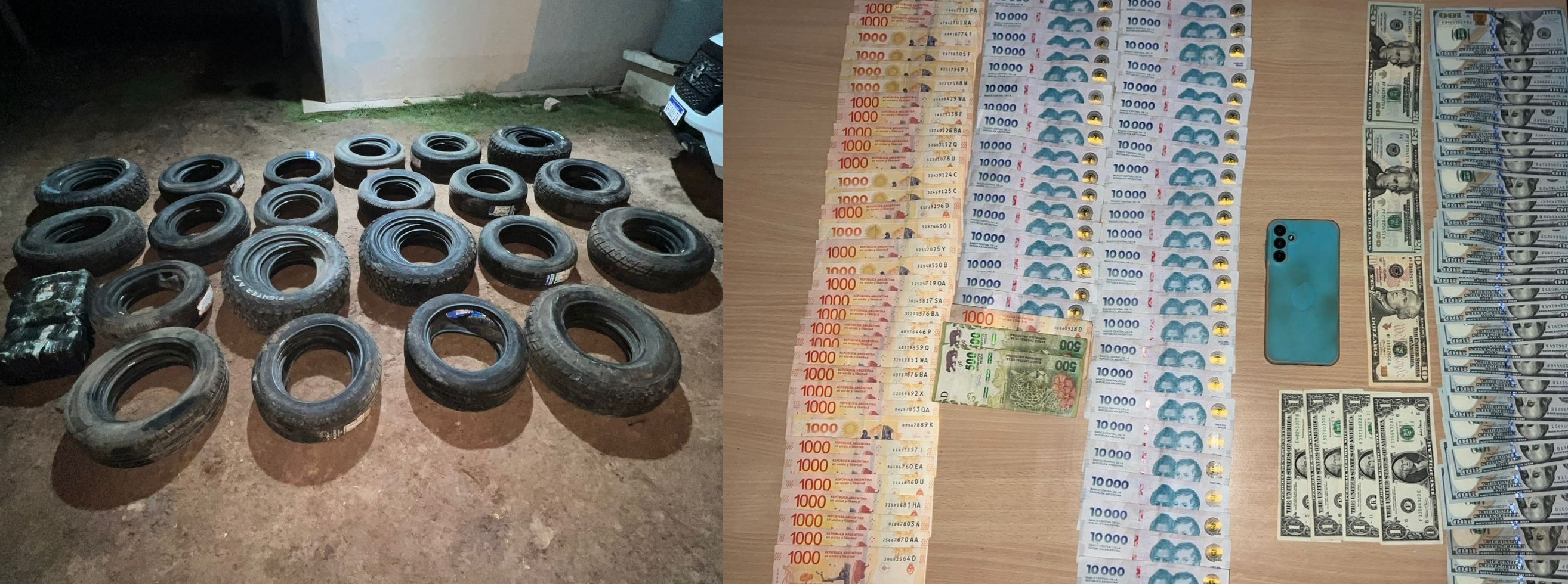 Cartón lleno: chocó en Villa Berthet y descubrieron que llevaba 72 cubiertas, hojas de coca y más de 3 mil dólares  