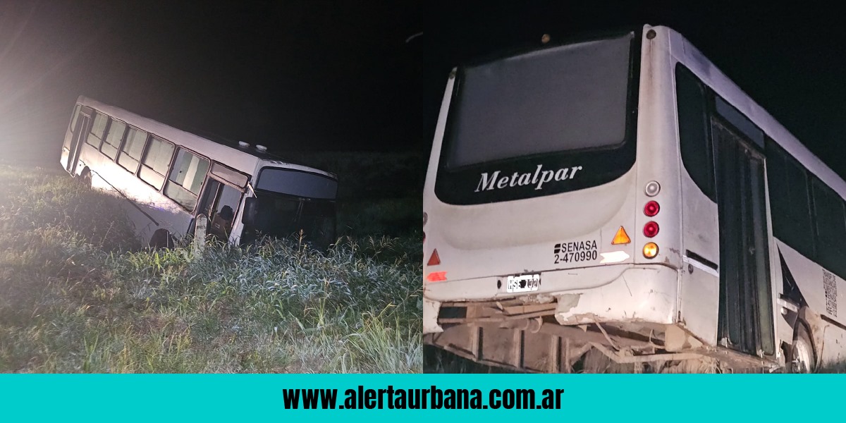 Colectivo despistó en la ruta 16 a la altura de Laguna Blanca
