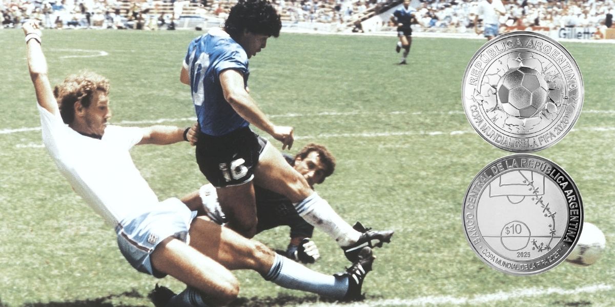 El BCRA lanzó una moneda especial del Mundial 2026 con homenaje a Maradona