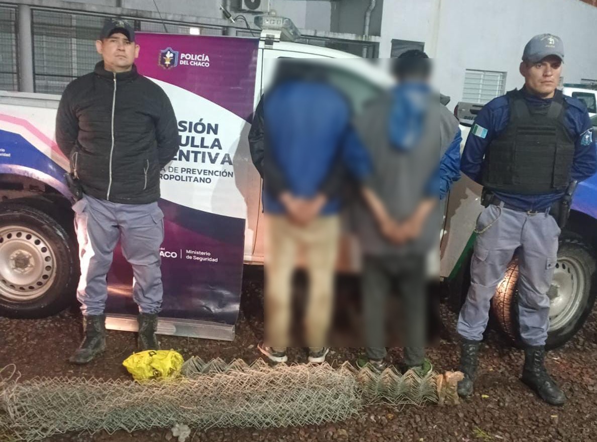 Detenidos en zona Sur: Robaron un tejido metálico, pero no llegaron lejos 