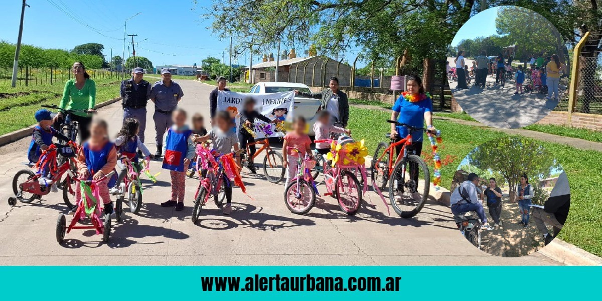 Colonia Popular: bicicleteada para crear conciencia vial en niños