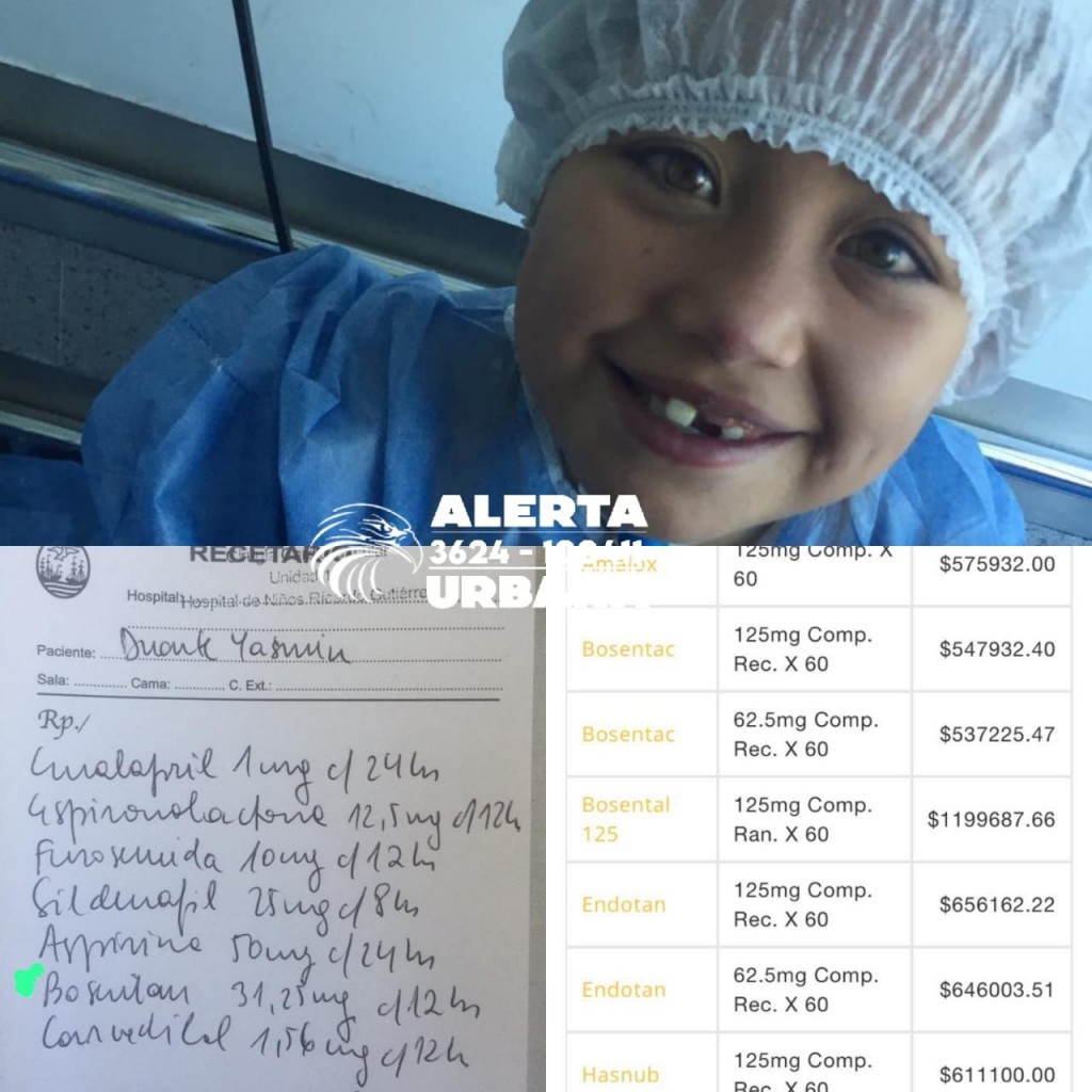 Milca Escobar: “mi hija operada del corazón, necesita del medicamento bosentan 31,25 mg”