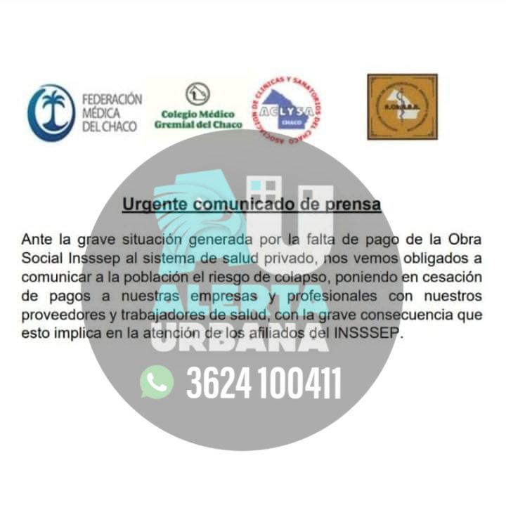 INSSSEP Chaco M dicos de la salud privada analizan suspender los