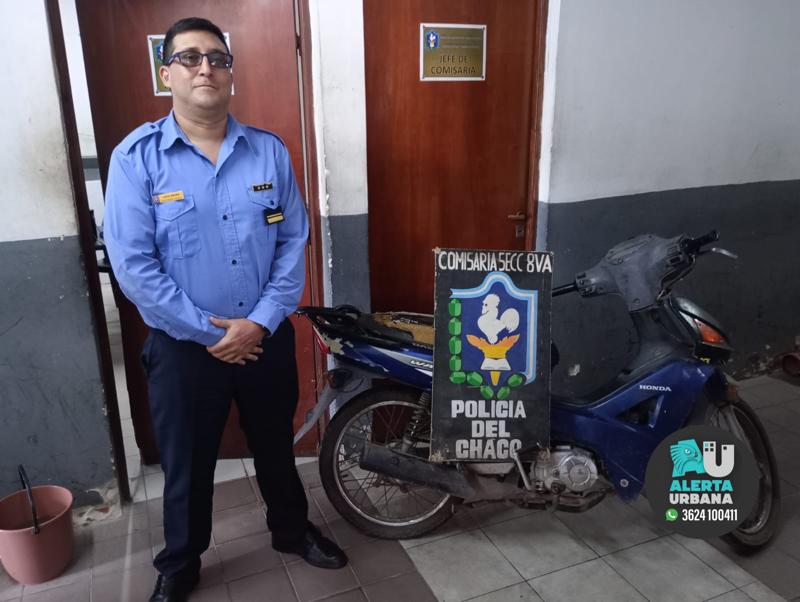 Resistencia: Recuperan una moto robada en Villa San Martín, una mujer detenida 