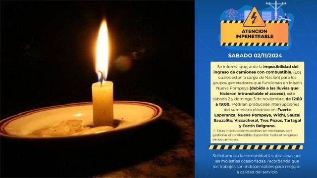 El Impenetrable podría estar sin luz hasta 7 horas porque no llega el combustible