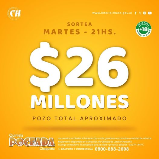 ¿Y si hoy se te da?: La Poceada pone en juego 26 millones de pesos este martes