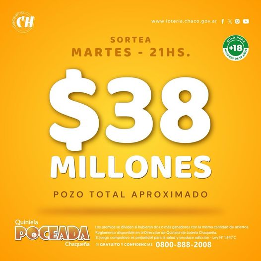 ¿Vas a tentar a la suerte?: La Poceada pone en juego 38 millones de pesos este martes