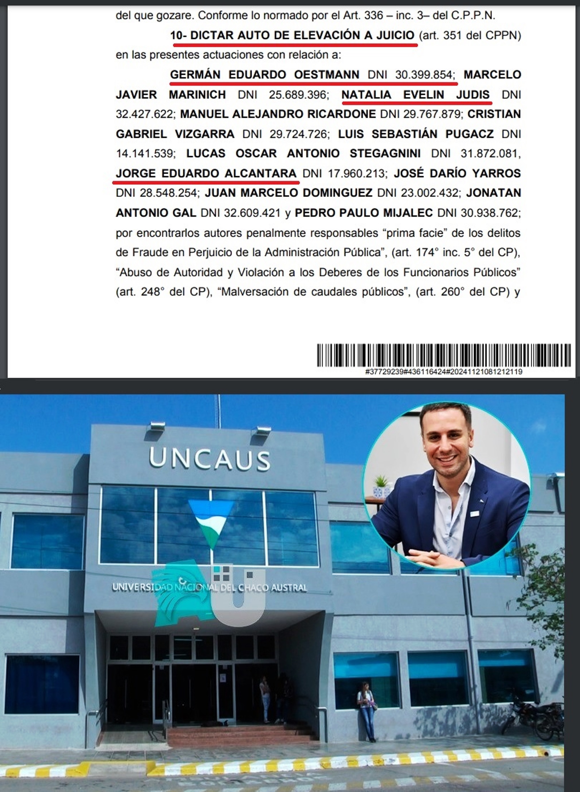 La Justicia Federal elevó a juicio la causa por corrupción contra el rector de la Uncaus