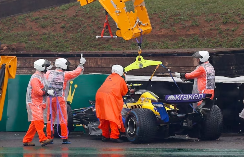 Así fue el momento en el que Franco Colapinto despistó y chocó en la clasificación del Gran Premio de Brasil
