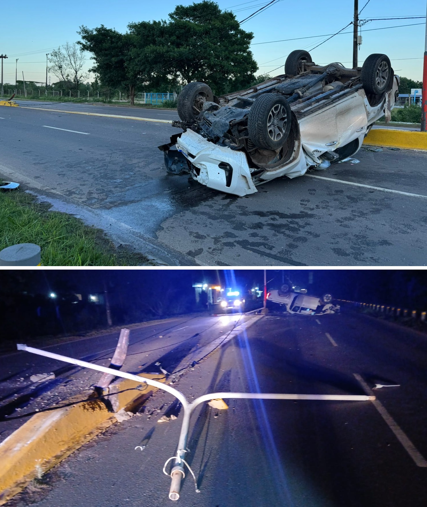 Conductor de una camioneta perdió el control, chocó y volcó en la Sabín