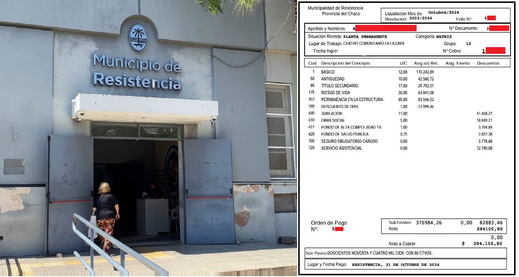 Sueldos de recontra indigencia: municipales de Resistencia cobran menos de 300 mil pesos mensuales