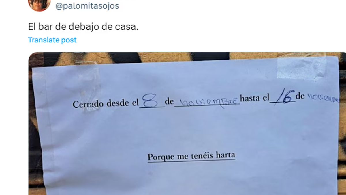 Humor y sinceridad: el original aviso de cierre de un bar que causó furor en las redes