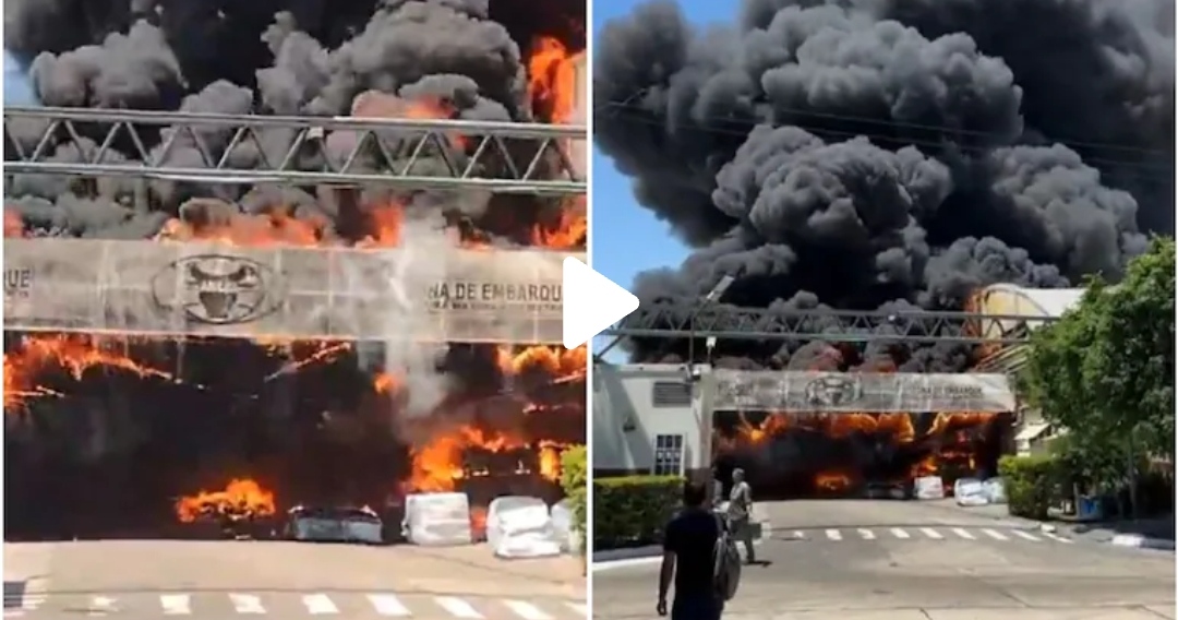 Impactante incendio en una curtiembre de Santa Fe