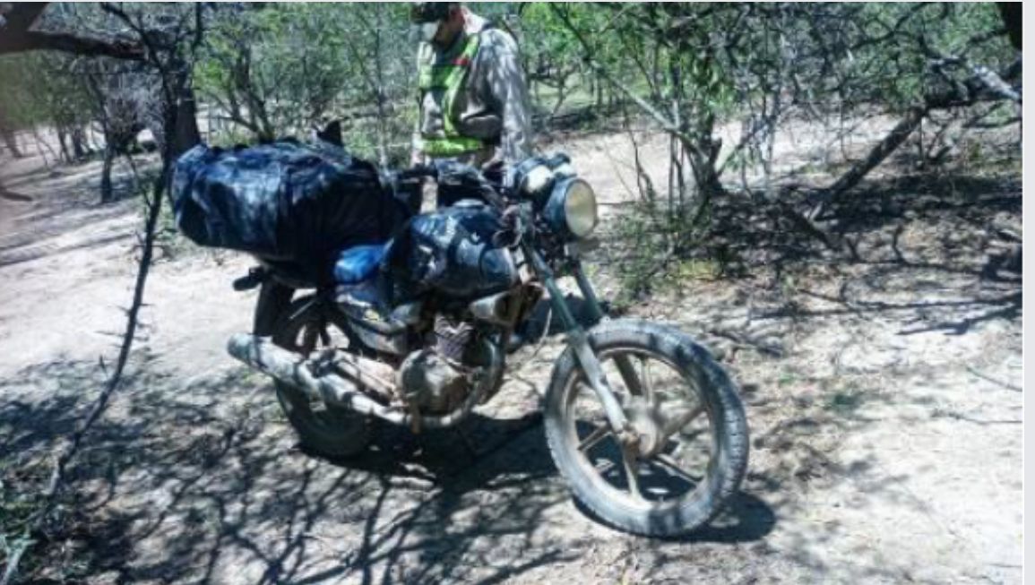 Intentaron pasar Gendarmería, pero no lograron, llevaban en su moto 30 kilos de hojas de coca
