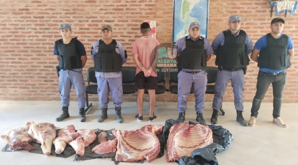Colonia Benítez: un joven de 27 años fue aprehendido por intentar esquivar un control con carne faenada; no apto para el consumo humano
