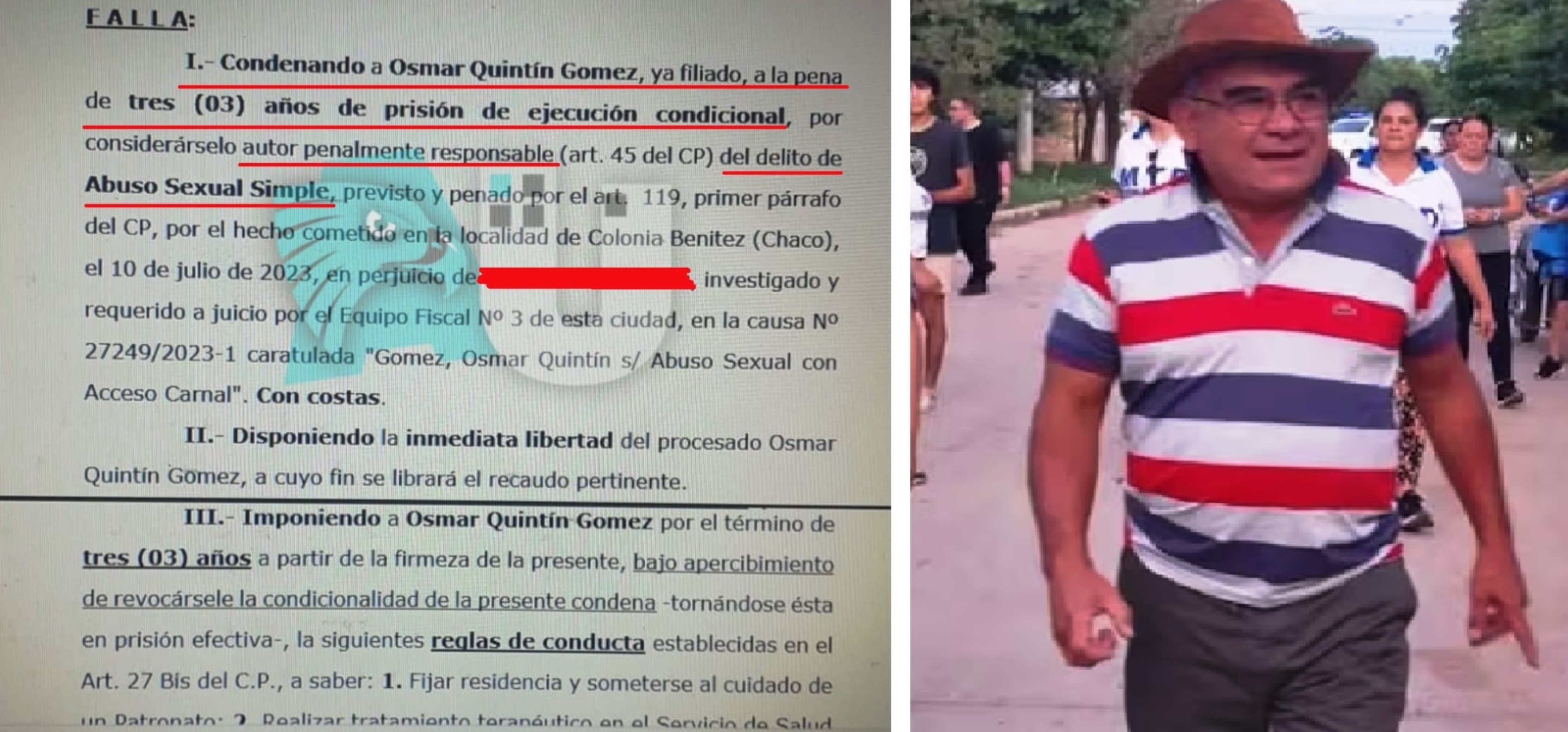 Cuidado, violador suelto: Quintín Gómez, condenado a 3 años de prisión condicional