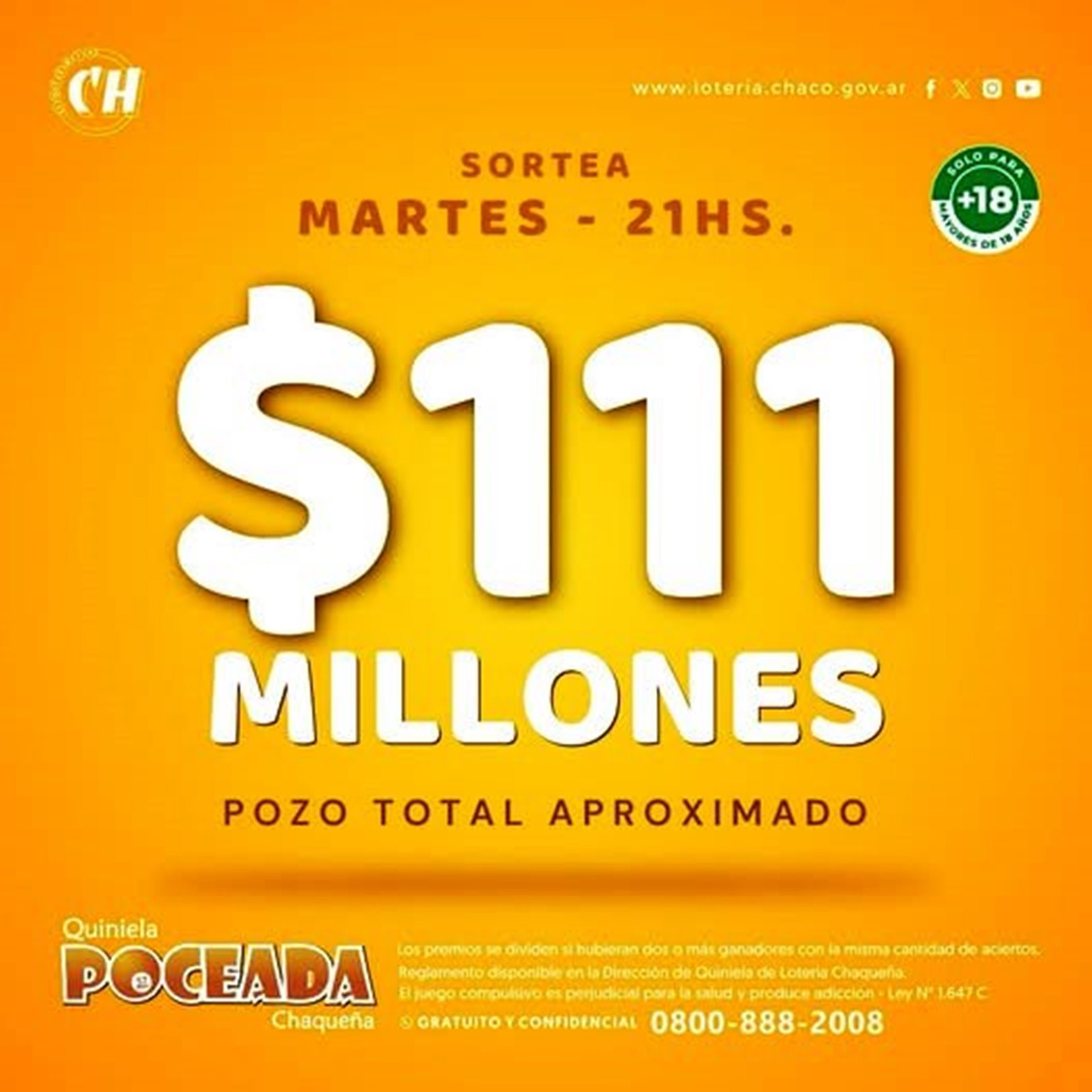 ¿Y si hoy sí se te da?: La Poceada pone en juego 111 millones de pesos este martes