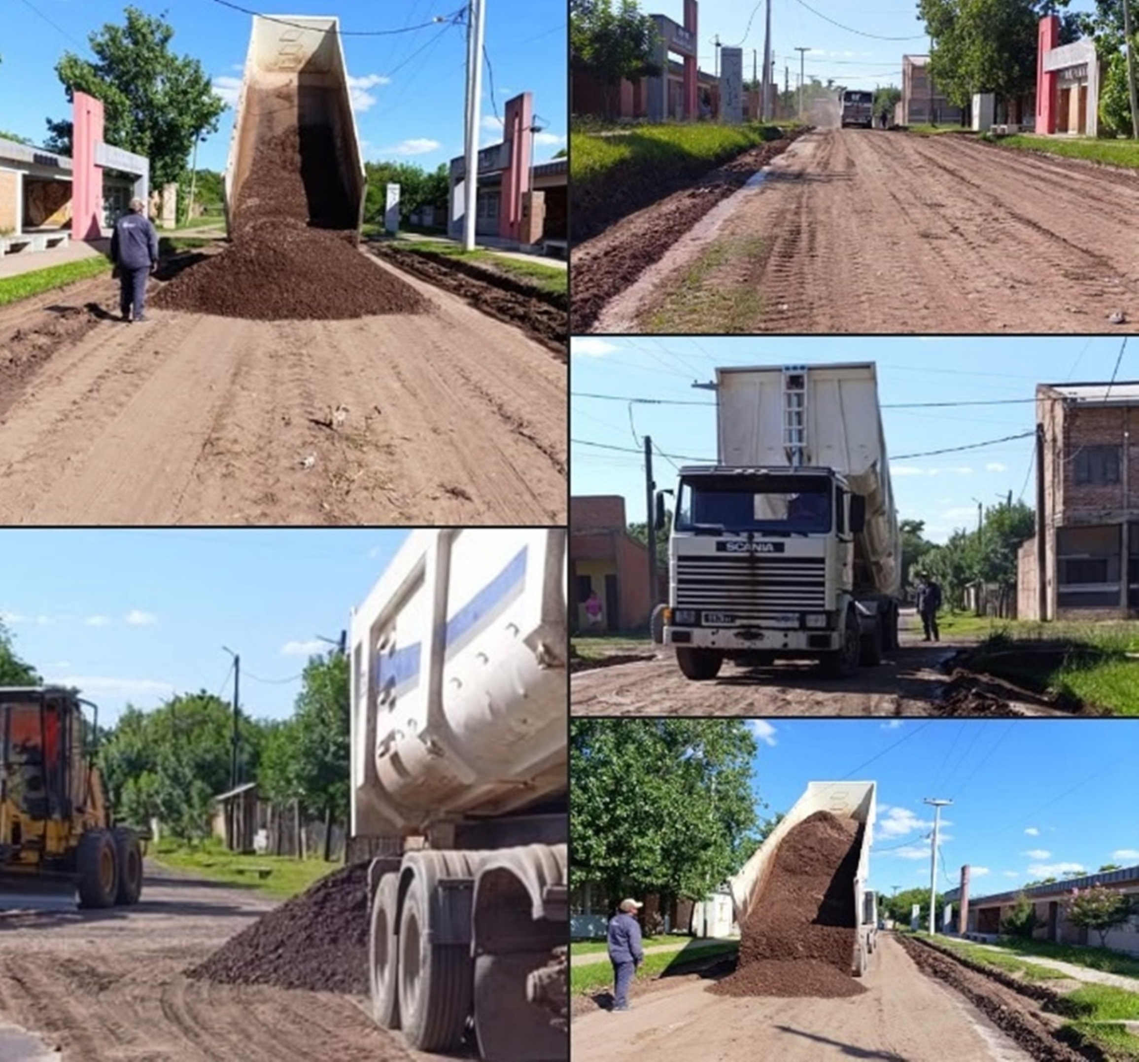 El municipio de Fontana puso en marcha el enripiado de calles del Banderas Argentinas