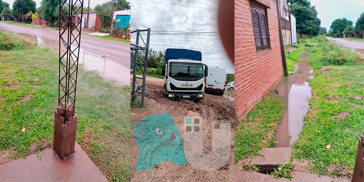 Denuncia contra Efrén López: camiones rompieron caños y el agua no corre por las lluvias