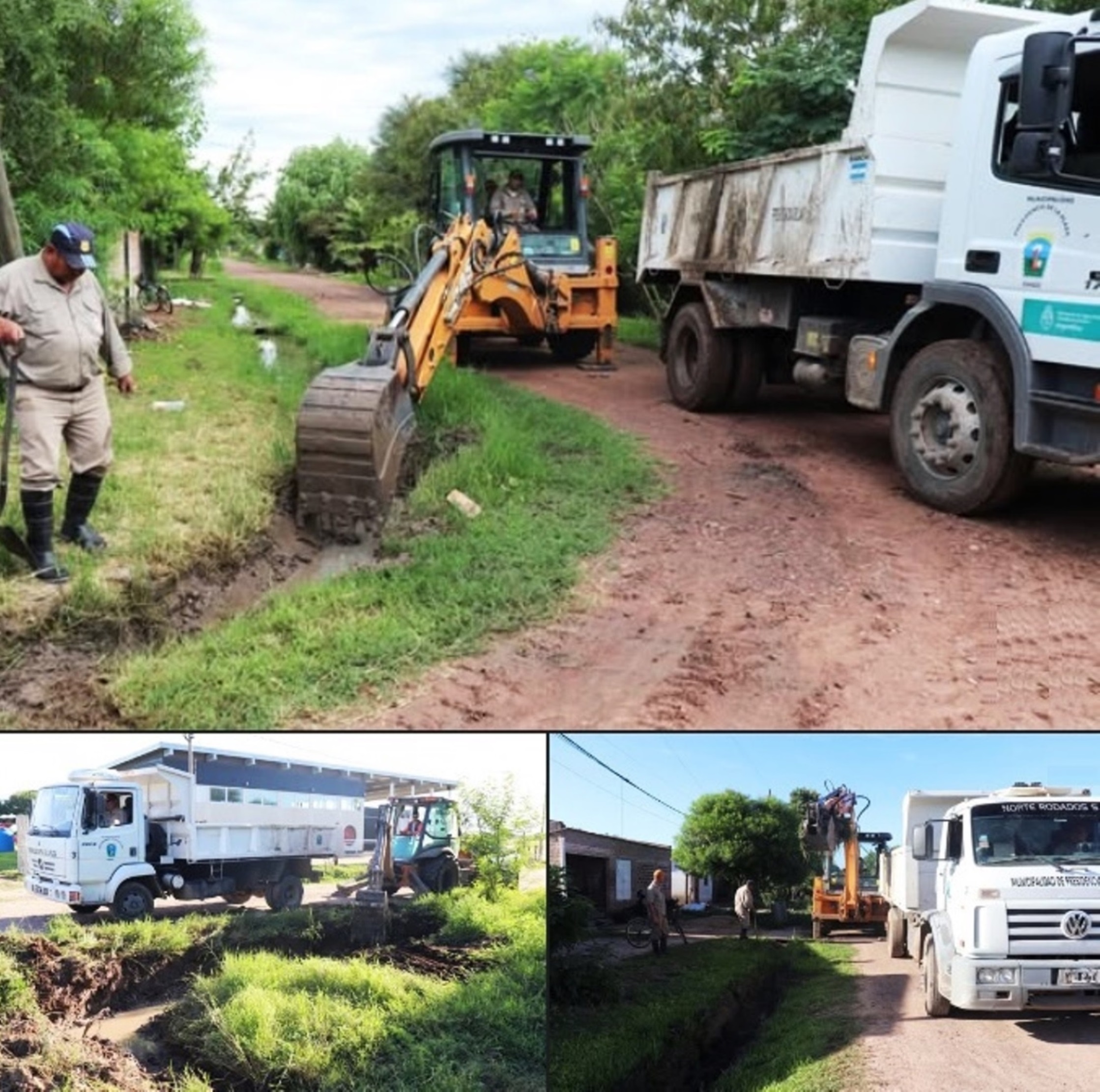 El municipio de Presidencia de la Plaza avanza con el mantenimiento de desagües hídricos